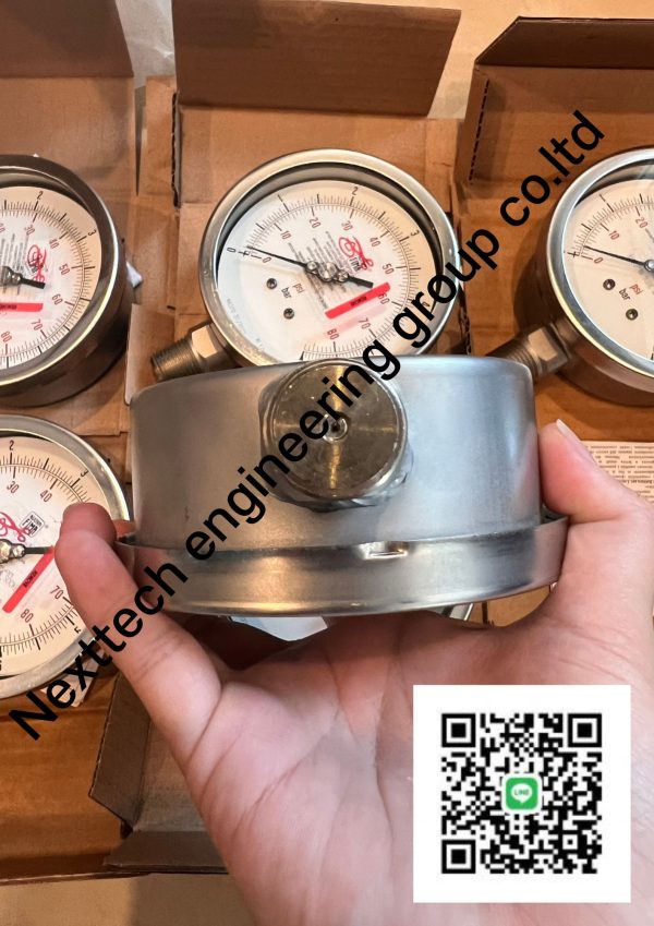 เพรสเชอร์เกจ เกจวัดแรงดัน ( Pressure Gauge ) หน้าปัด4นิ้ว เกลียวออกล่าง 1/2" ยี่ห้อ NUOVA FIMA