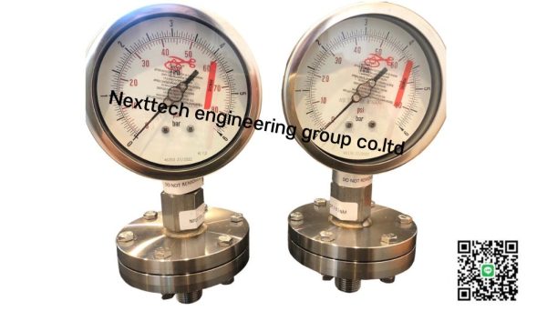 PRESSURE GAUGE WITH DIAPHRAGM เกจวัดความดัน,เพรสเชอร์เกจหน้าแปลน ไดอะแฟรม